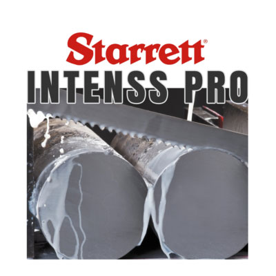 Starrett Intenss Pro band saw blade cutting through metal