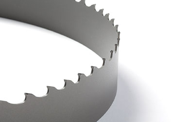 Close up of a band saw blade